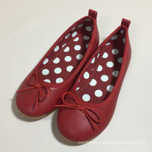 Red bow flat ballerina wholesale children shoes girls